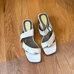 Elegant White Leather Women's Sandals
